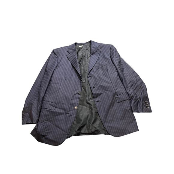 BRIONI “Nomentano” Navy Blue Wool Pinstriped Blazer Italy Size 42 R Suit Jacket - Picture 2 of 10